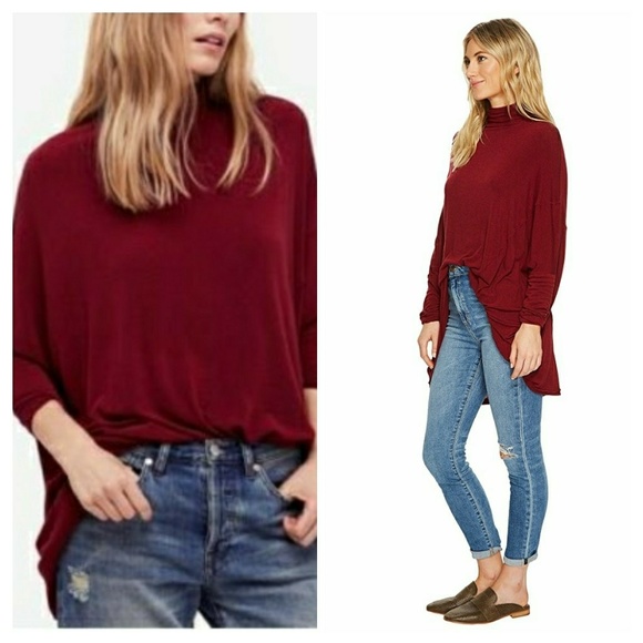 Free People Oversized Terry Turtleneck Tee - Picture 5 of 8